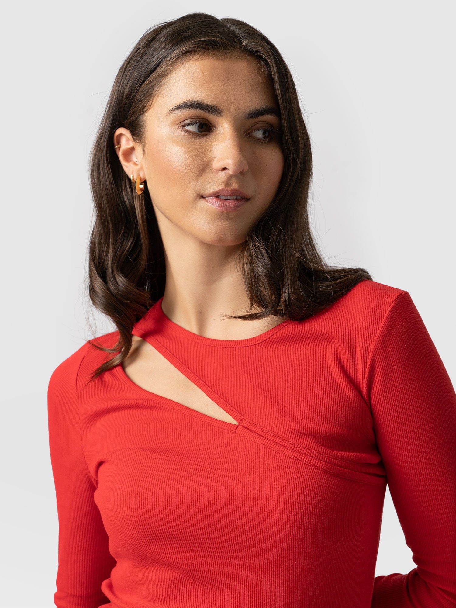 Reveal Tee Long Sleeve Red - Women's T-shirts | Saint + Sofia® UK